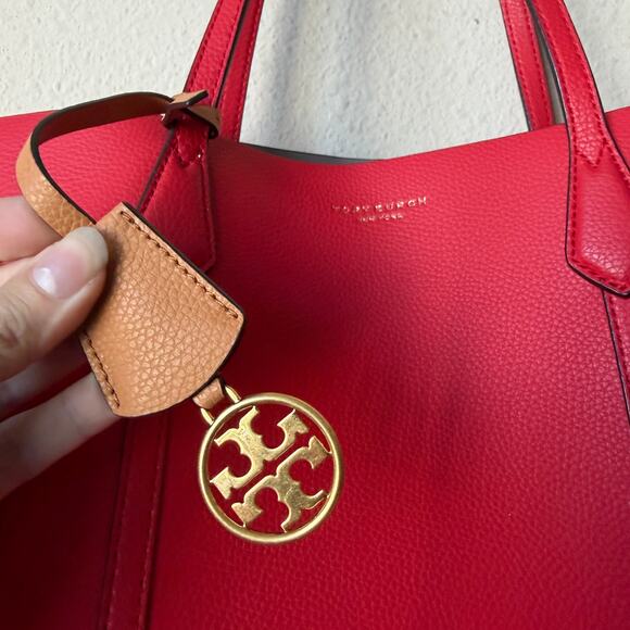 Tory Burch Perry Triple-Compartment Tote in Brilliant Red - Picture 4 of 9